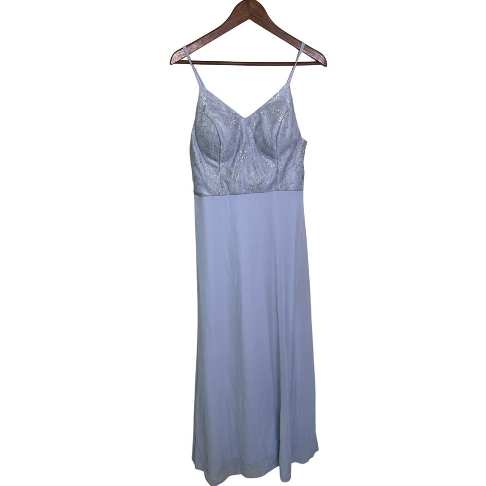 SHEIN Light Blue Spaghetti Strap Maxi Dress Size L EU 40/42 US 8 Formal Gown